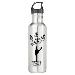 Silhouette Women Tree Yoga Edelstahlflasche