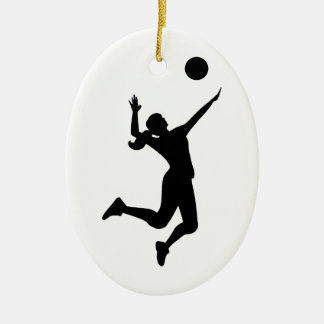 Silhouette Women's Volleyball Keramik Ornament