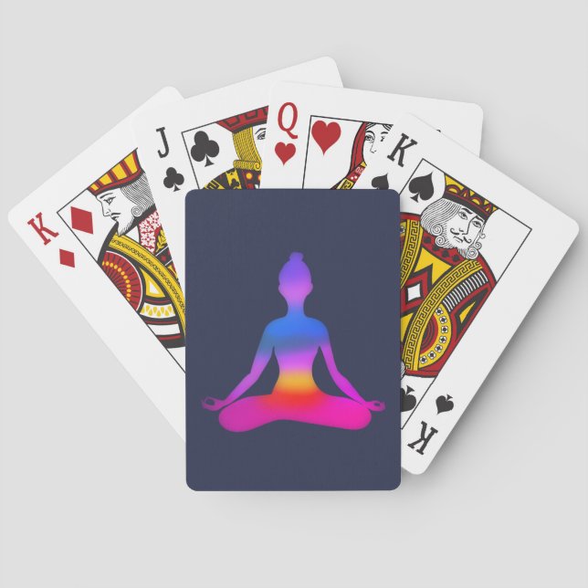 Silhouette Yoga Lady Playing Cards Spielkarten (Rückseite)