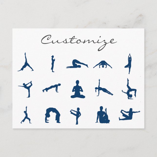 Silhouette Yoga Posen Thunder_Cove Postkarte (Vorderseite)