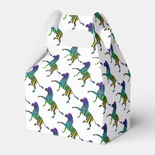 Silhouette Zebra Black und Regenbogen Geschenkschachtel