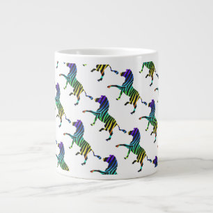 Silhouette Zebra Black und Regenbogen Jumbo-Tasse