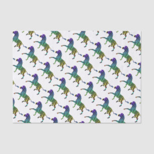 Silhouette Zebra Black und Regenbogen Seidenpapier