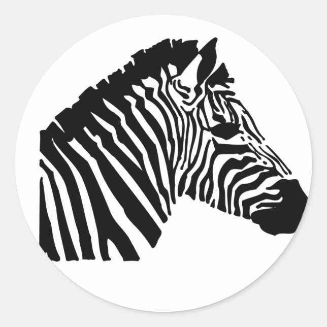 Silhouette Zebra Runder Aufkleber (Vorderseite)