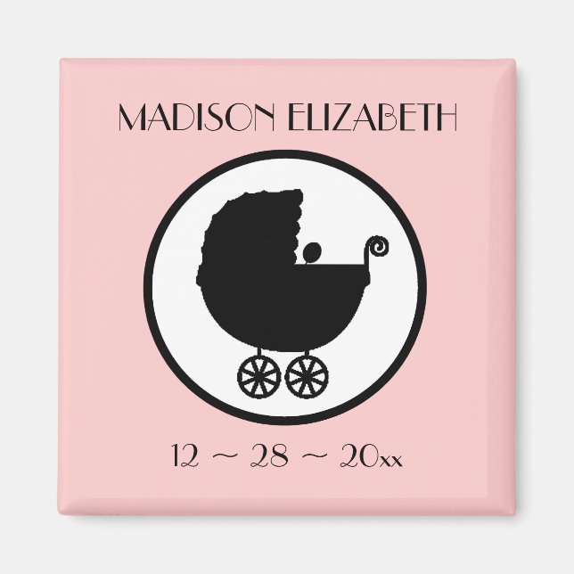 Silhouette zur Geburtshilfeverkündung Magnet (Vorne)