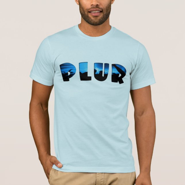 Silhouetted Ravers PLUR T-Shirt (Vorderseite)