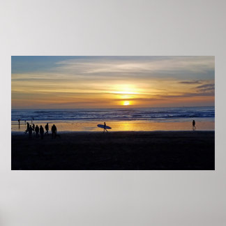 Silhouetten an der Bucht Poster
