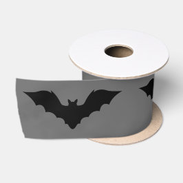 Silhouetten auf grauem Halloween Satinband
