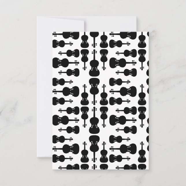 Silhouetten der Geige Dankeskarte (Vorderseite)