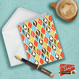 Silhouetten der Mode aus dem Mittelalter Mitteilun Dankeskarte