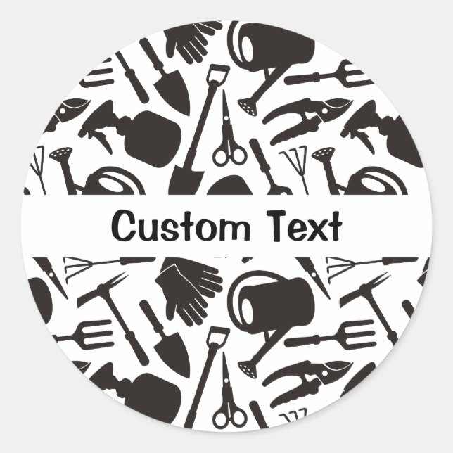 Silhouetten für Gartensymbole Runder Aufkleber (Vorderseite)