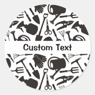 Silhouetten für Gartensymbole Runder Aufkleber