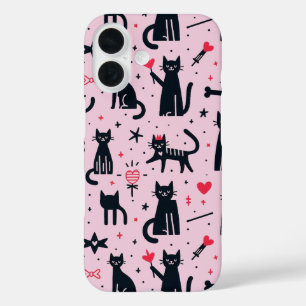 Silhouetten für niedliche Katzen iPhone/iPad iPhone 16 Hülle