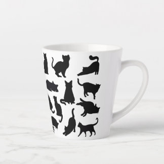 Silhouetten für Schwarze und Weiße Katzen Latte Ta Milchtasse