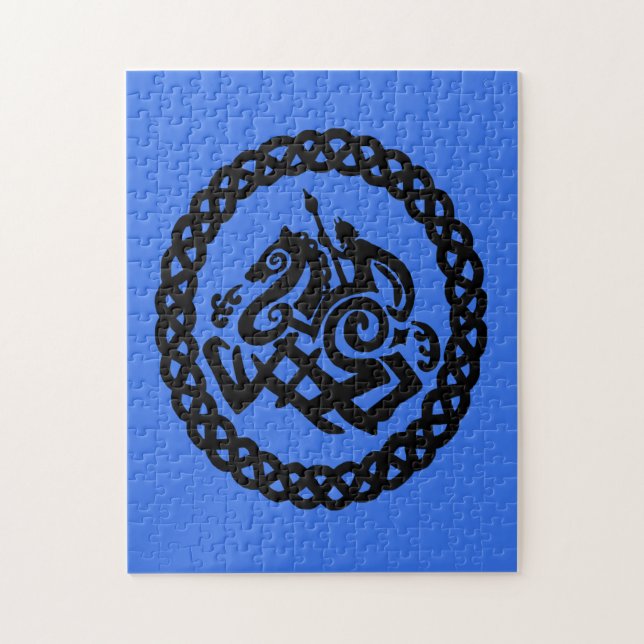 Silhouetten Odin und Sleipnir Puzzle (Vertikal)