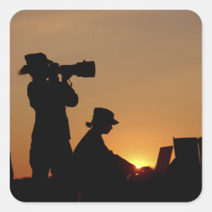 Silhouetten Quadratischer Aufkleber