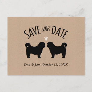 Silhouetten Shih Tzu, die Save the Date Wedding Ankündigungspostkarte