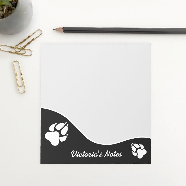 Silhouetten und Text von Hunden, schwarz und weiß Notizblock (Ideal design for pet owners, animal lovers and people who work within the pet industry.)