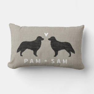 Silhouetten von Flat Coated Retrievern Liebe Lendenkissen