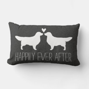 Silhouetten von Golden Retrievern mit Herz und Tex Lendenkissen