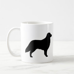 Silhouetten von Hunden mit flachem Überzug Tasse