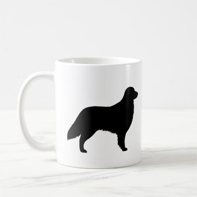 Silhouetten von Hunden mit flachem Überzug Tasse (Links)