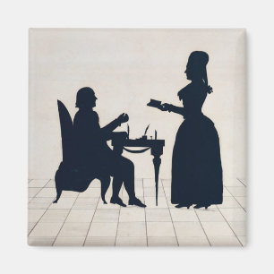 Silhouetten von Monsieur und von Madame Roland Magnet