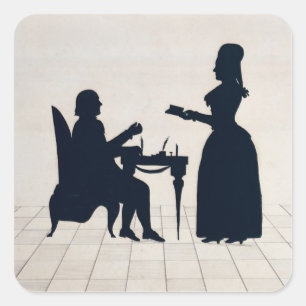 Silhouetten von Monsieur und von Madame Roland Quadratischer Aufkleber