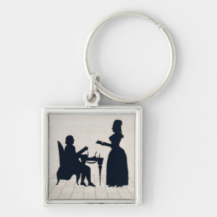 Silhouetten von Monsieur und von Madame Roland Schlüsselanhänger