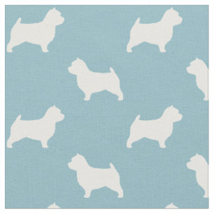 Silhouetten von Norwich-Terrier-Hunden in Blau und Stoff
