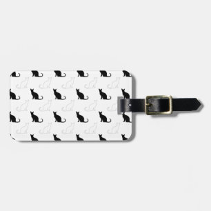 Silhouetten von Schwarz-Weiß-Katzen Gepäckanhänger