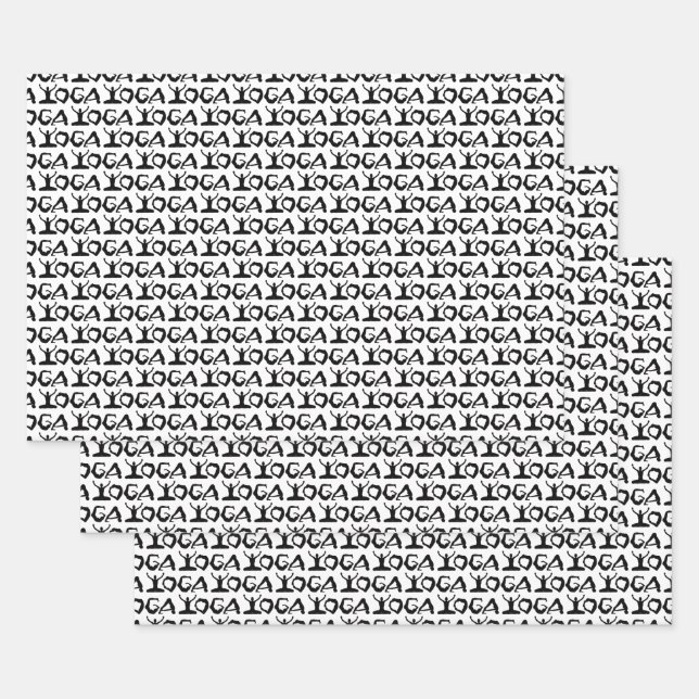 Silhouetten von Yogastellen Geschenkpapier Set (Set)