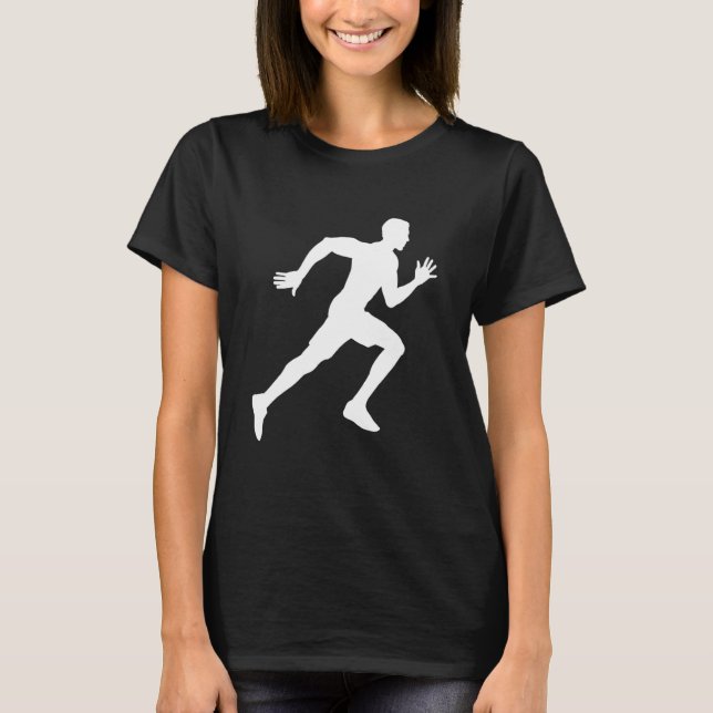 Silhoutte Sunset Women Athelete Sports L T-Shirt (Vorderseite)