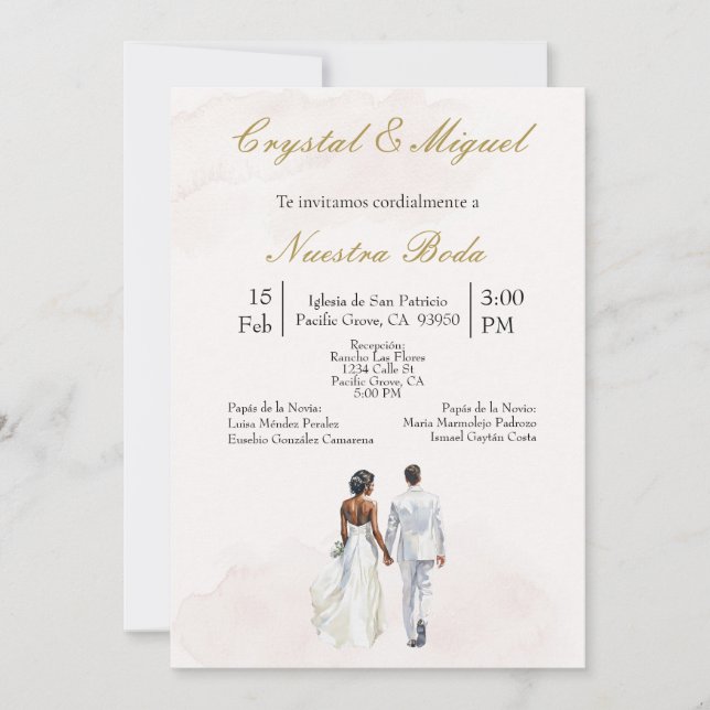 Silhueta de novia y novio  einladung (Vorderseite)