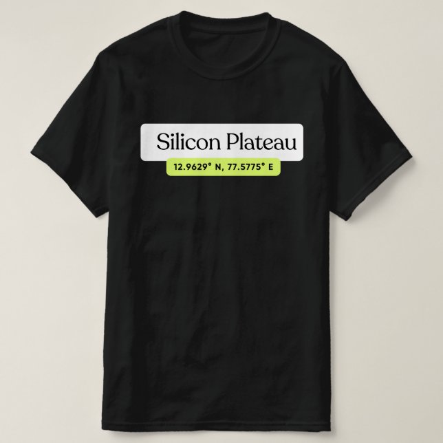 Silicon Plateau Bengaluru Coordinates T-Shirt  (Design vorne)