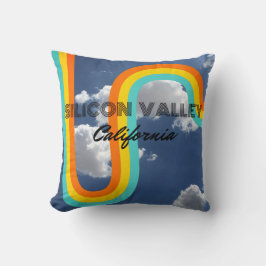 Silicon Valley California Retro Regenbogen und Wol Kissen