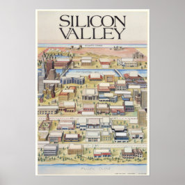 Silicon Valley Map (keine Firmennamen) Poster
