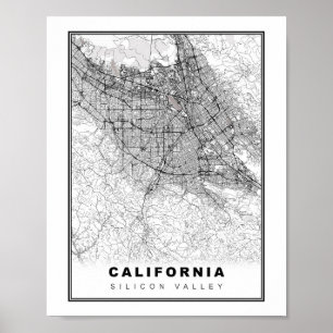 Silicon Valley Map Poster