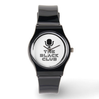 Silicone Black Club Watch mit schwarzem Logo Armbanduhr