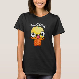 Silicone Funny Ice Creme Cone Pun Dark BG T-Shirt
