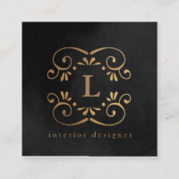 Silk Black Gold Imitate Folie geblüht Monogramm