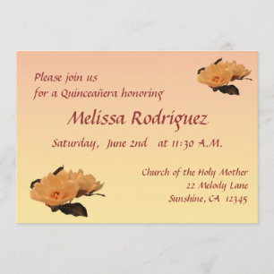 Silk Blumen Quinceanera Einladung