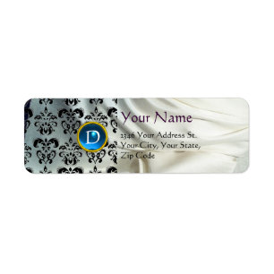 SILK DAMASK GEM blau weiß