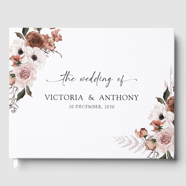Silk Floral Wedding Guest Book Gästebuch (Vorderseite)