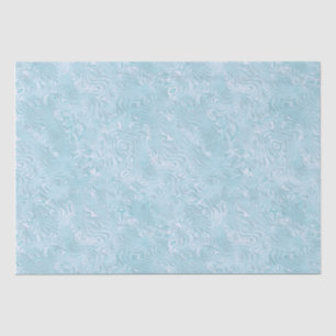 Silk Moire Kleines Muster in Helles Aqua Seidenpapier