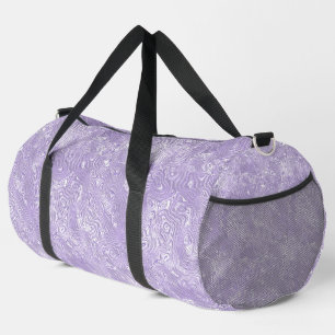 Silk Moire Kleines Muster in Lilac Lavender Duffle Bag