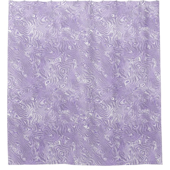 Silk Moire Kleines Muster in Lilac Lavender Duschvorhang (Vorderseite)