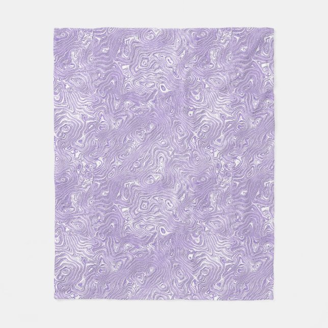 Silk Moire Kleines Muster in Lilac Lavender Fleecedecke (Vorderseite)