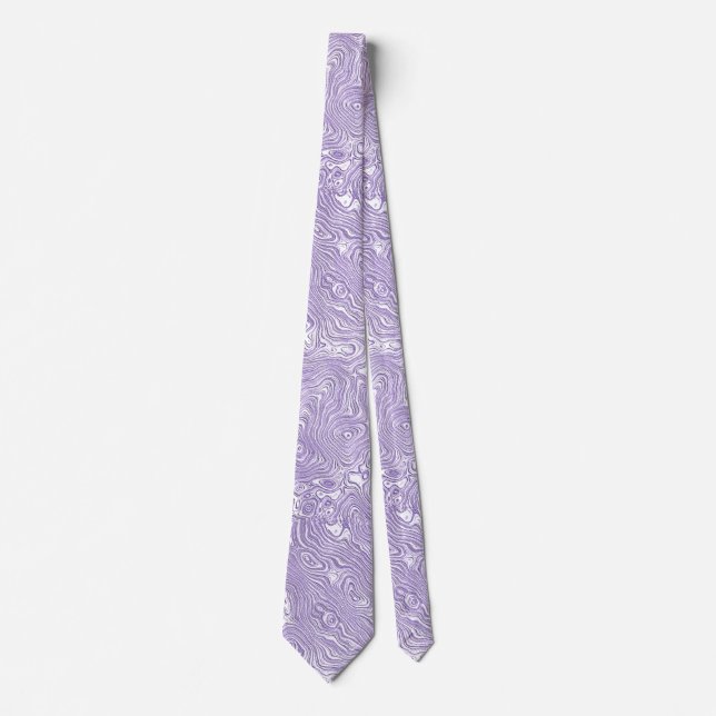 Silk Moire Kleines Muster in Lilac Lavender Krawatte (Vorderseite)