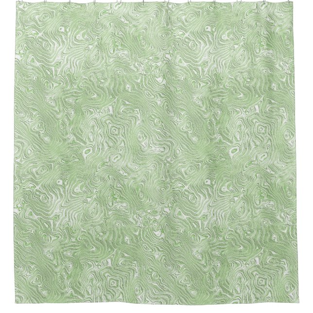 Silk Moire Kleines Muster in Limettengrün Duschvorhang (Vorderseite)